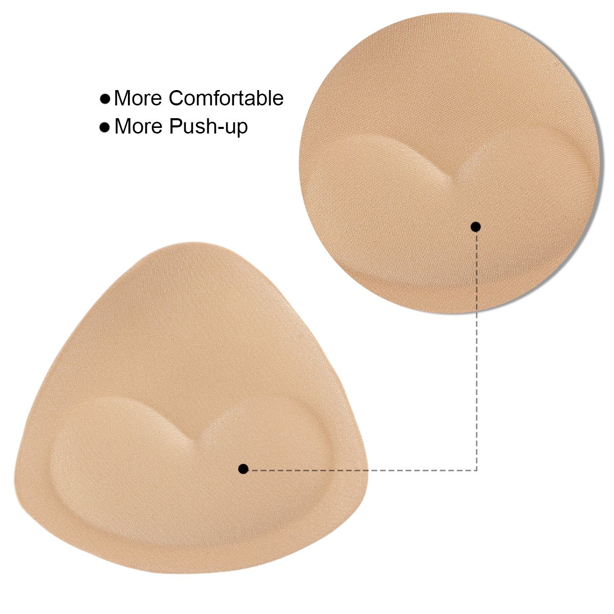 SERMICLE Self-Adhesive Bra Pads - Removable Silicone Triangle Push Up Inserts for Women | Comfortable & Reusable Breast Enhancers | Perfect for Dresses, Swimwear & Special Occasions
