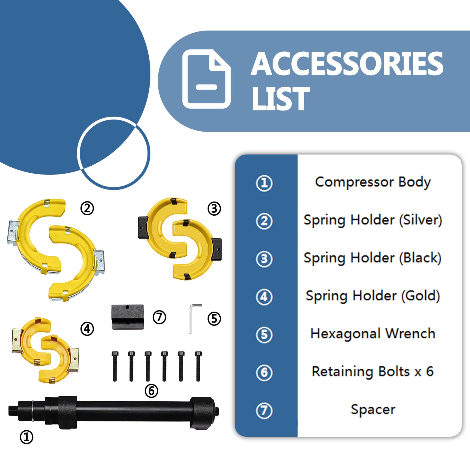 Handor Strut Spring Compressor Set - MacPherson Strut Spring Compressor Kit with Interchangeable Forks, Protective Sleeve & Carrying Case - Perfect for DIY Car Suspension Repair & Maintenance