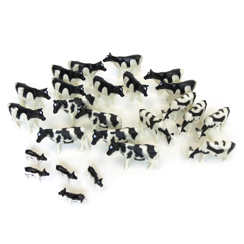 1:64 Scale Holstein Cow Toy Figures - 25 Piece Farm Animal Set by ERTL - Perfect for Farm Dioramas, Educational Play & Collectors