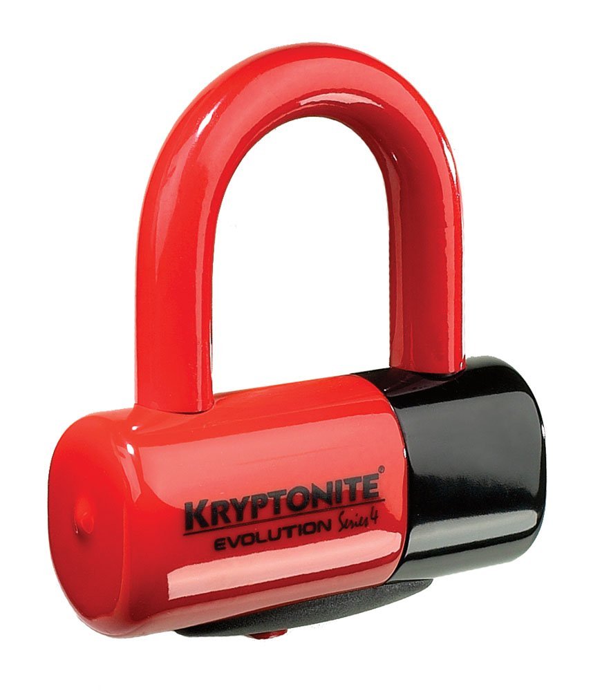 Kryptonite Evolution Series 4 Bicycle Disc Bike Lock - Heavy Duty Anti-Theft U Lock for Road & Mountain Bikes - Secure Your Bike in High Crime Areas (Red)