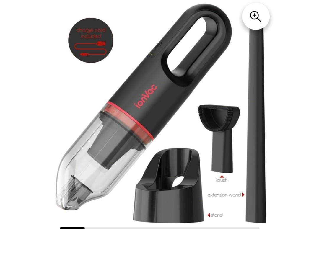 DCLINA IonVac Cordless Vacuum Cleaner - Lightweight Handheld Vacuum with USB Charging for Hardwood Floors, Carpets & Cars | Multi-Surface Cleaning | Compact & Portable (Red) - Perfect for Home, Office & Pet Hair Removal
