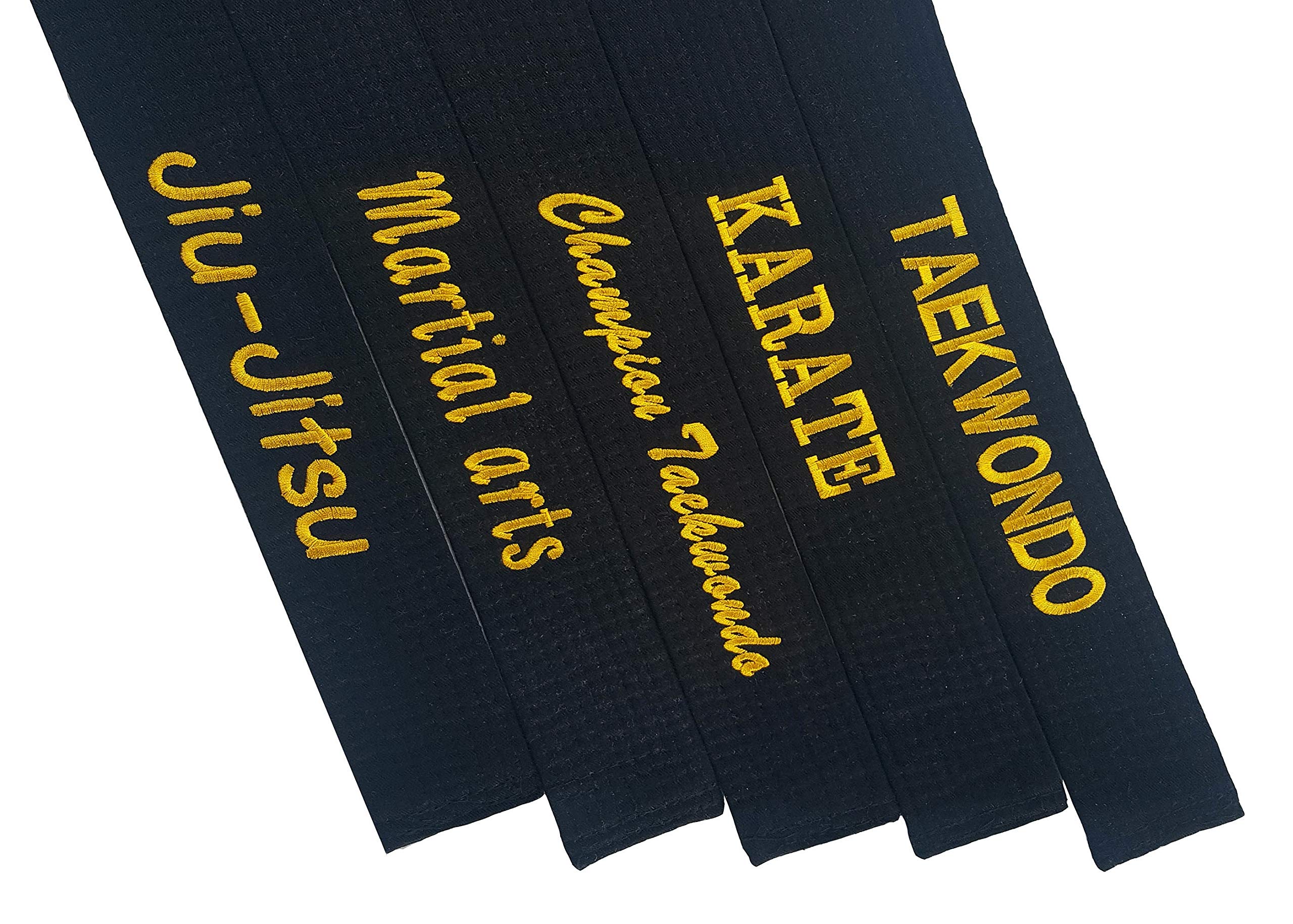 Premium Black Martial Arts Belt for Karate, Taekwondo, Judo & BJJ - 2.0