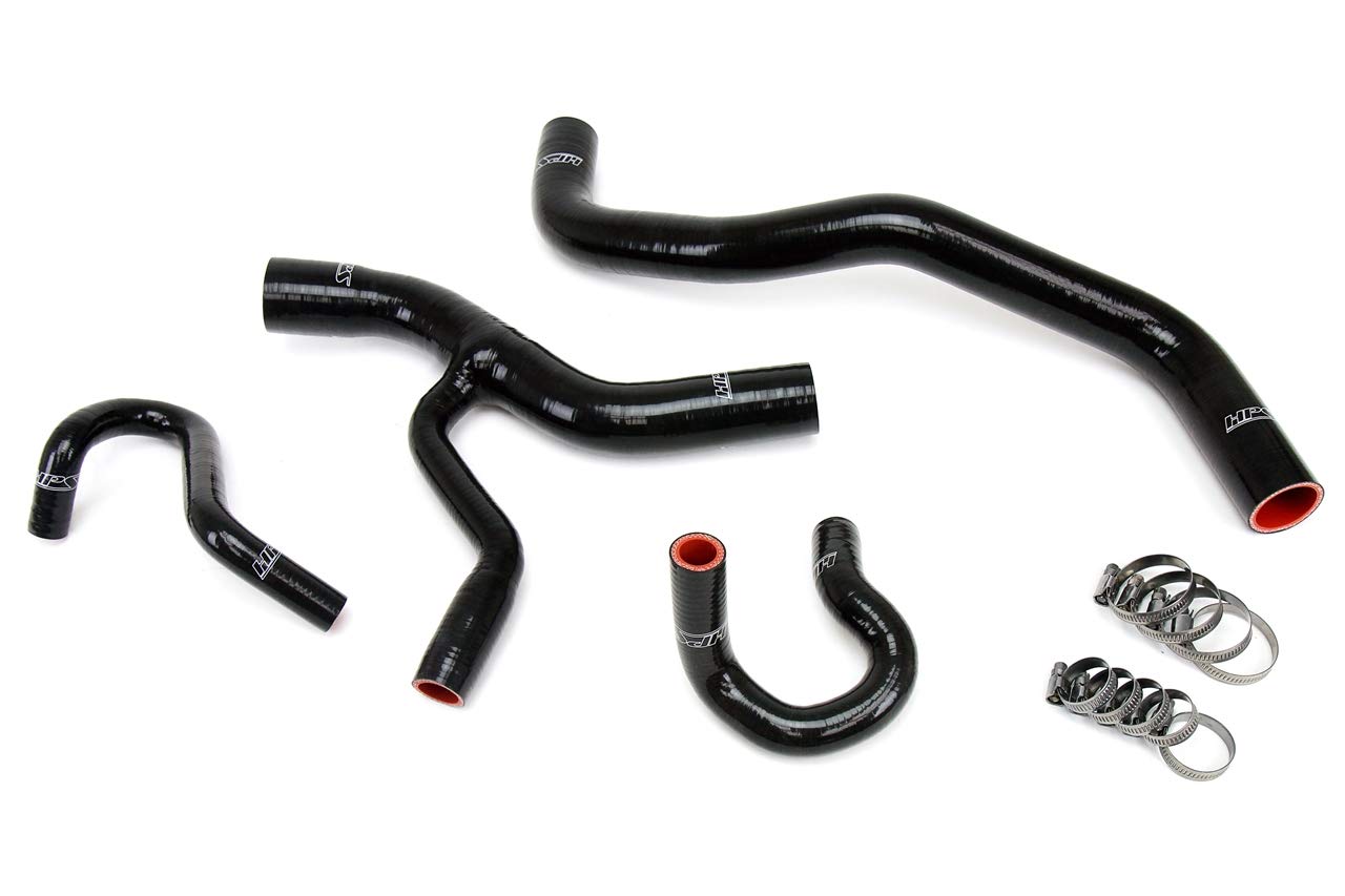 HPS 57-1416-BLK Black Silicone Radiator Coolant Heater Hose Kit - High Performance Cooling System Replacement for Cars, Trucks & SUVs - Perfect for Engine Overheating Protection & Maintenance