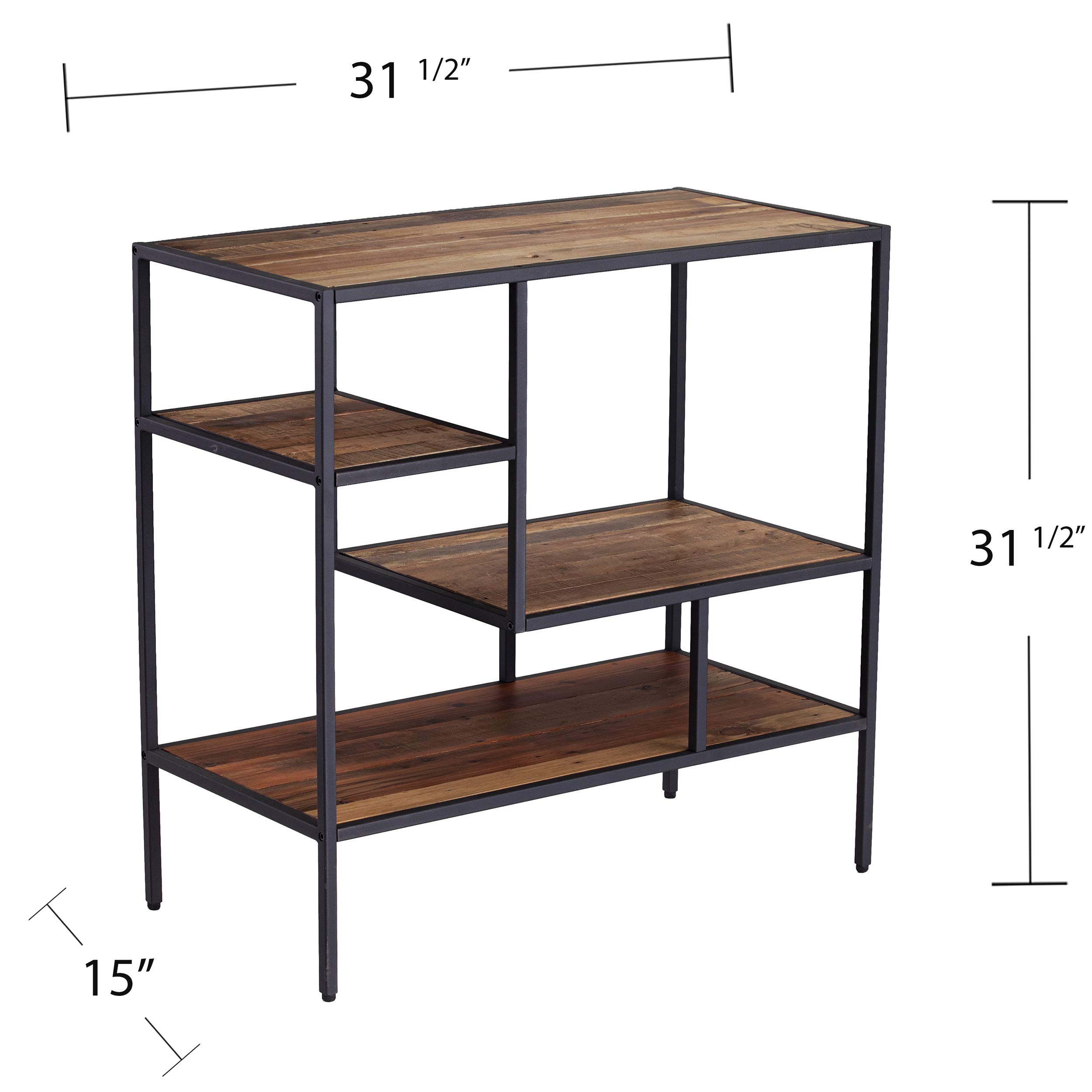 SEI Furniture Mathry Bookcase Bookshelf - Natural Cream Wooden Storage Shelf for Living Room, Bedroom, Office & Study - Organize Books, Decor & Essentials