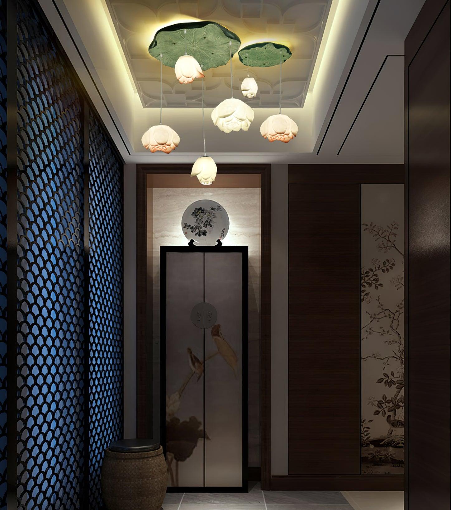 Elegant Lotus Flower Chandelier - Modern Crystal Ceiling Light Fixture for Living Room, Bedroom & Dining Room Decor | Perfect for Home, Wedding & Luxury Interior Design