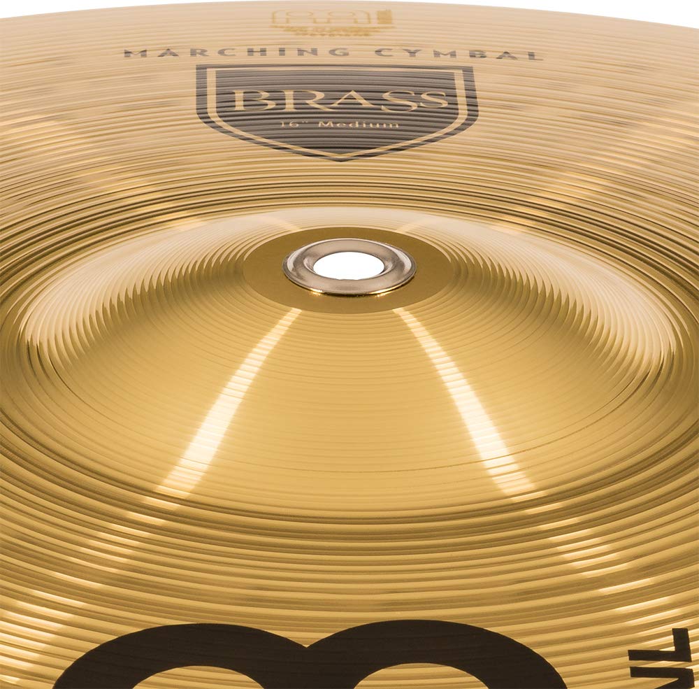 Meinl 16” Marching Cymbal Pair with Straps - Premium Brass Alloy, Traditional German Craftsmanship - Durable & Loud for Marching Bands, Drum Corps & Live Performances - 2-Year Warranty (MA-BR-16M)