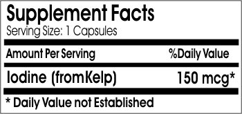 PureControl Supplements Sea Kelp 150mcg - 100 Capsules of Natural Iodine Supplement for Thyroid Support | Supports Metabolism, Energy & Healthy Hair Growth | Vegan, Non-GMO, Gluten-Free | Daily Wellness & Detox