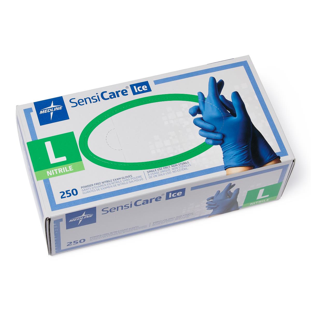 SensiCare Ice Blue Powder-Free Nitrile Exam Gloves - 300 Count, Latex-Free & Hypoallergenic for Medical, Dental, Tattoo & Food Handling Safety