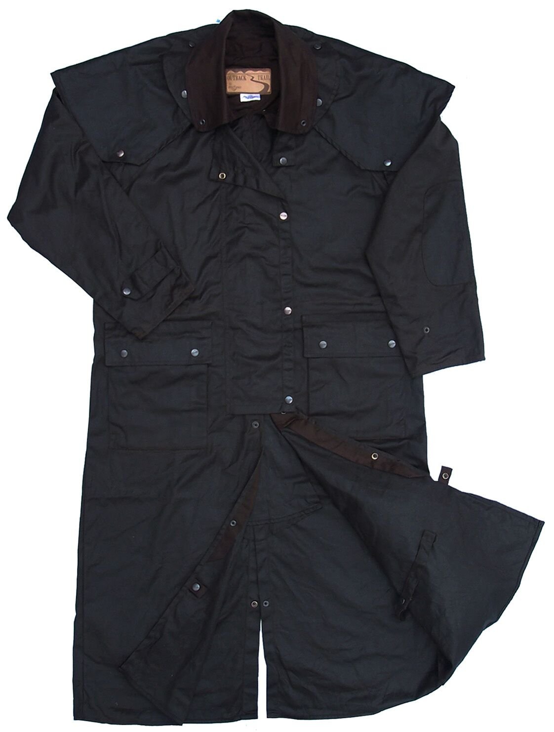 Foxfire Men's Long Oilskin Western Australian Waterproof Duster Coat - Waterproof Raincoat for Outdoor Work, Hiking & Ranch Activities | Oil Cloth Cotton Jacket for Rainy Weather & Farm Work