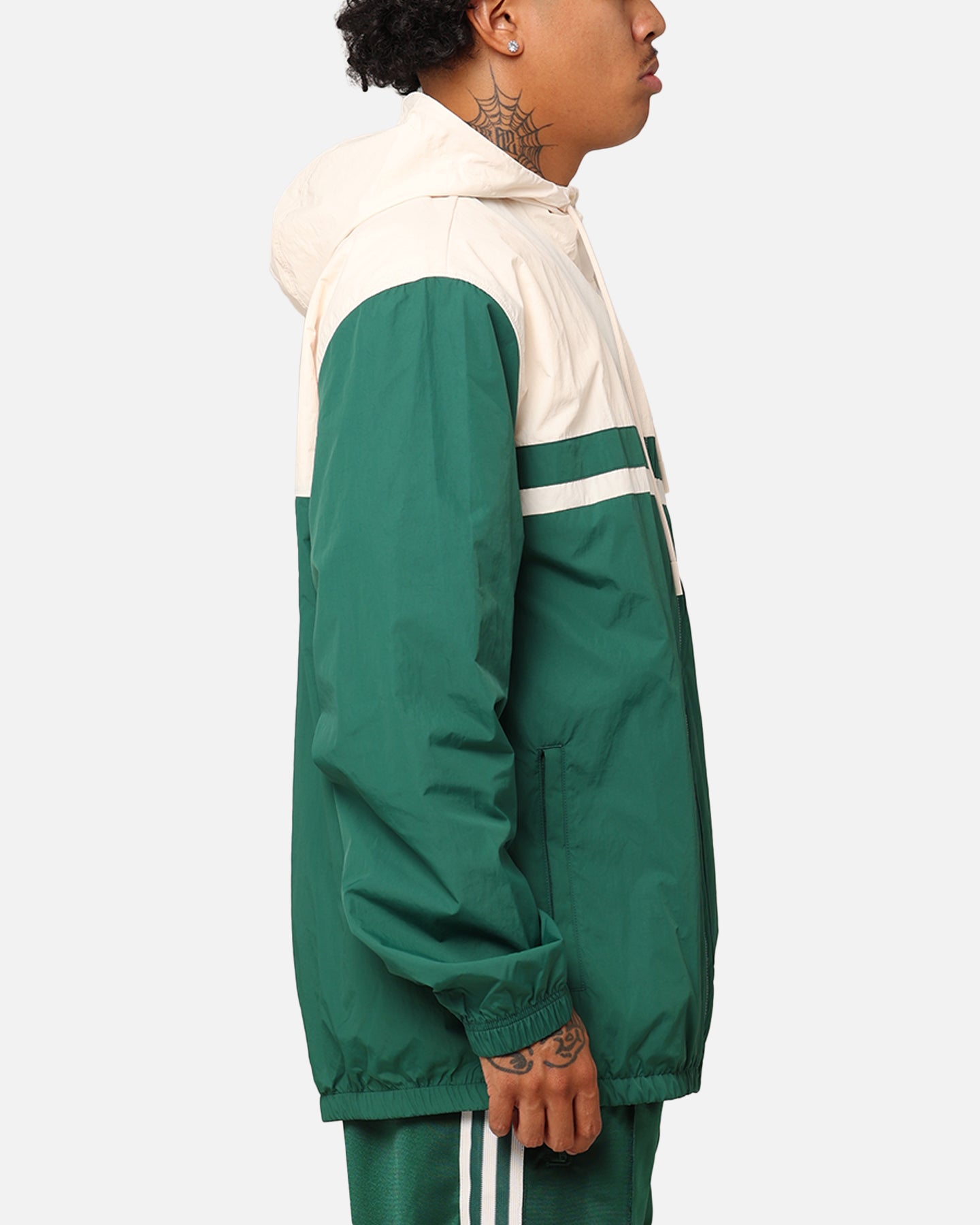 Adidas Windbreaker Jacket for Men & Women - Lightweight Water-Resistant Running Jacket with Hood - Green Outdoor Sports Jacket for Jogging, Hiking & Travel