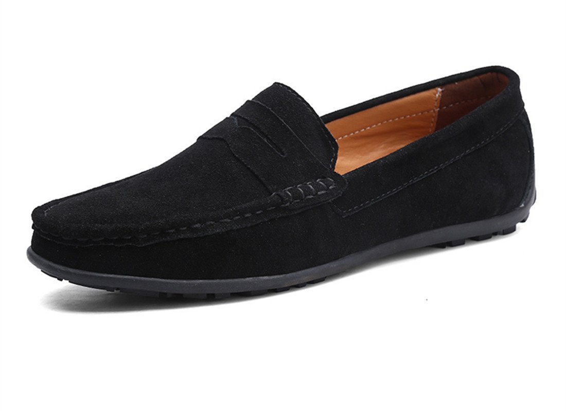 Stylish Men's Suede Leather Penny Loafers - Comfortable Driving Moccasins & Slip-On Boat Shoes for Casual Wear, Office & Outdoor Activities