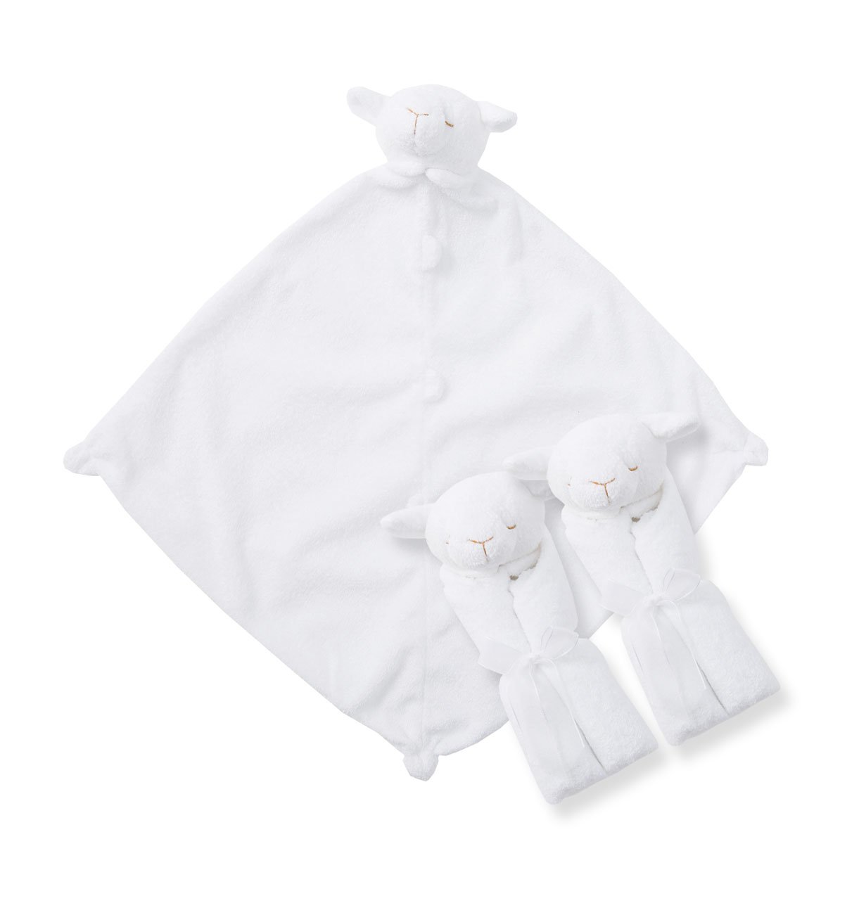 Angel Dear Pair and a Spare 3-Piece Baby Blanket Set - Soft White Lamb Design for Nursery, Swaddling & Stroller - Cozy & Adorable Gift for Newborns