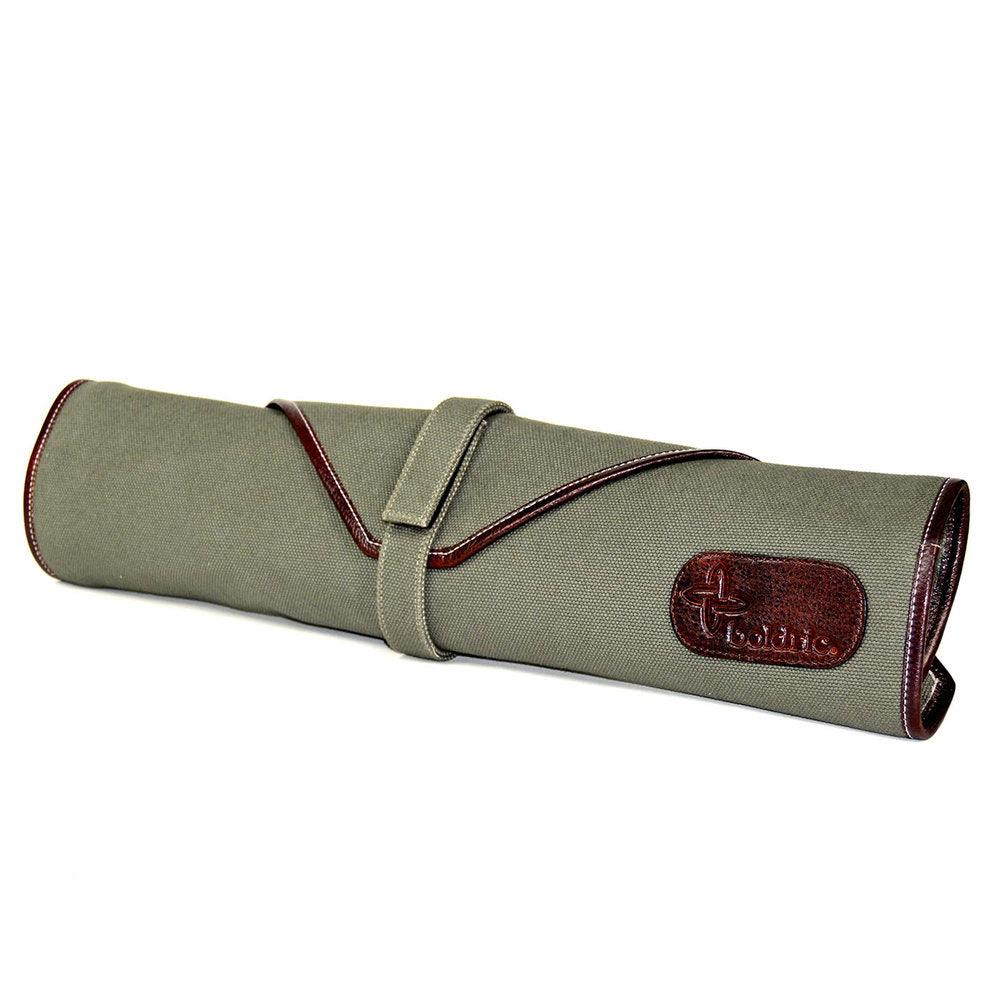 Boldric BOCW136 6-Pocket Heavy Duty Green Canvas Knife Roll Bag for Chefs, Butchers & Outdoor Cooking - Perfect for Kitchen, Camping & BBQ Accessories Storage