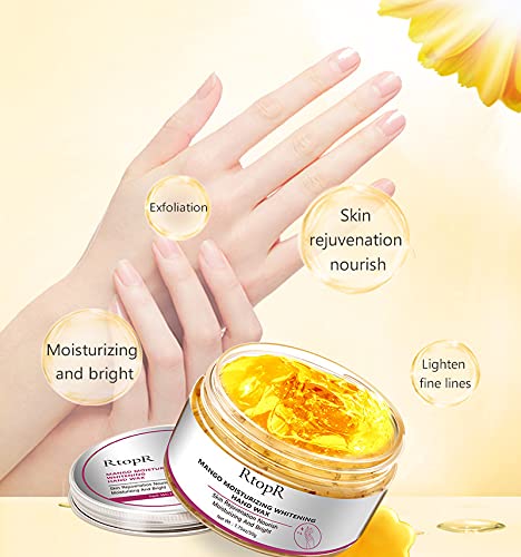 RtopR Mango Hand Mask & Wax - Whitening, Moisturizing, Repairing, Exfoliating Cream for Calluses & Anti-Aging | Perfect for Spa Nights, Dry Skin Care & At-Home Hand Treatments