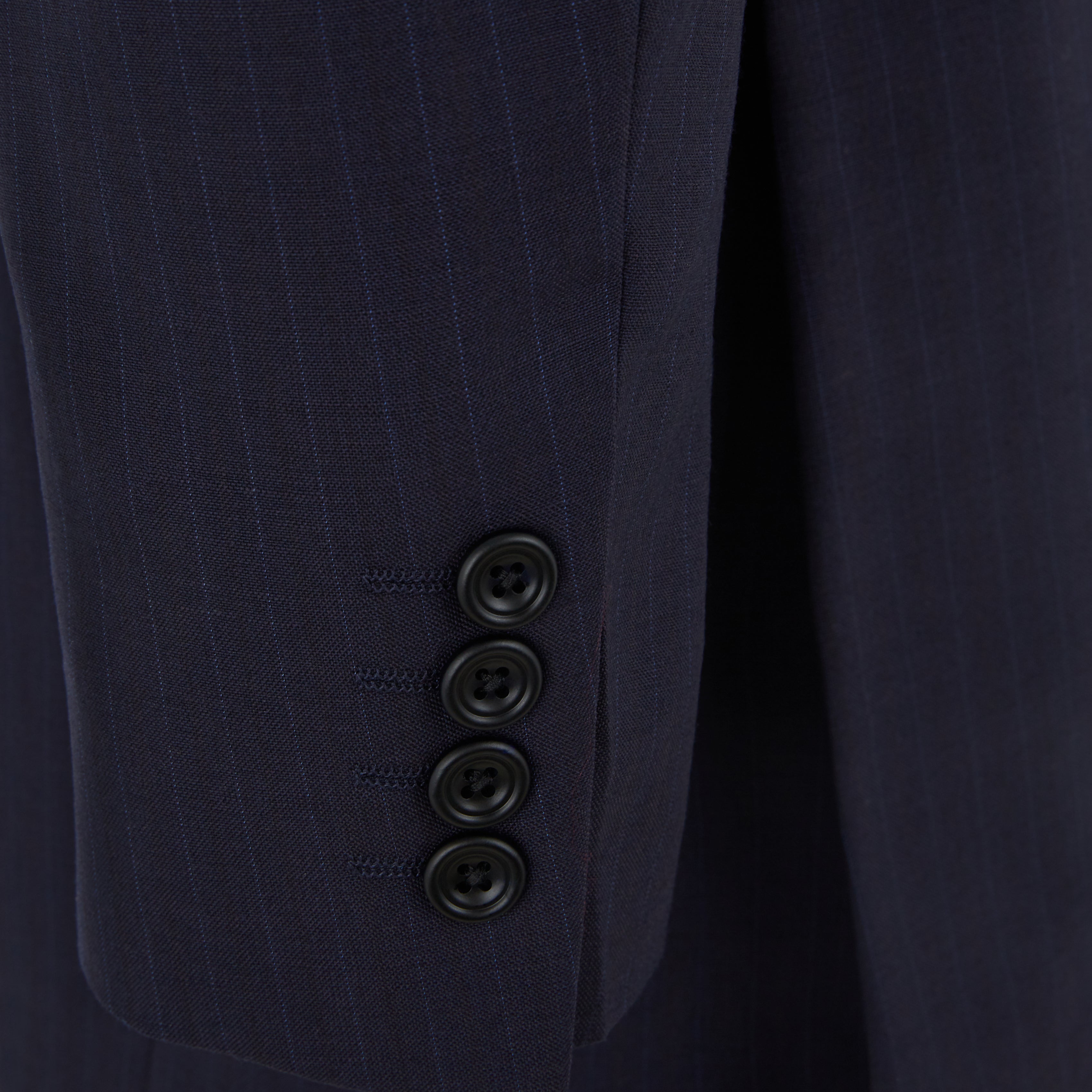 Farringdon Navy Pinstripe Suit for Men - Slim Fit Business Formal Attire - Perfect for Weddings, Office & Special Events