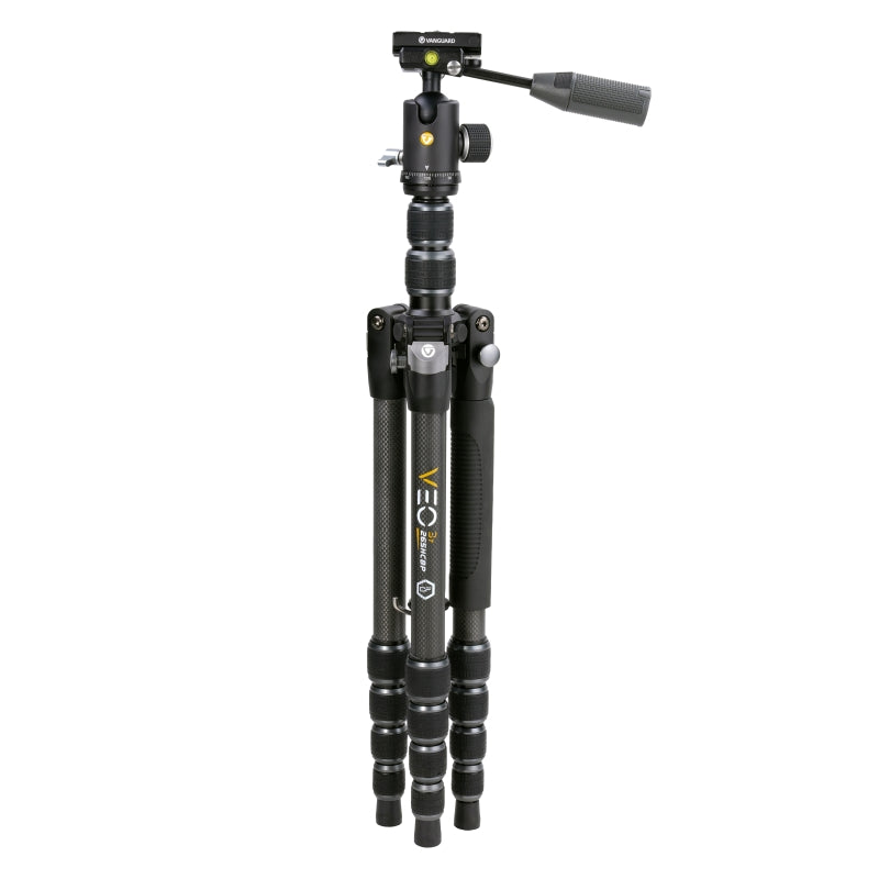 VEO 3T 265HCBP Carbon Fiber Travel Tripod with Extended Height - Lightweight Compact Camera Stand for Photography, Hiking & Outdoor Adventures
