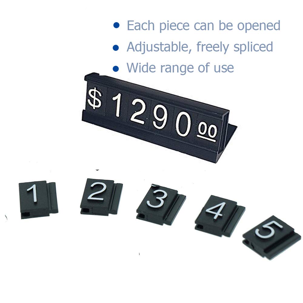 Adjustable Metal Price Tag Stand - 16 Black Display Labels for Retail Counters