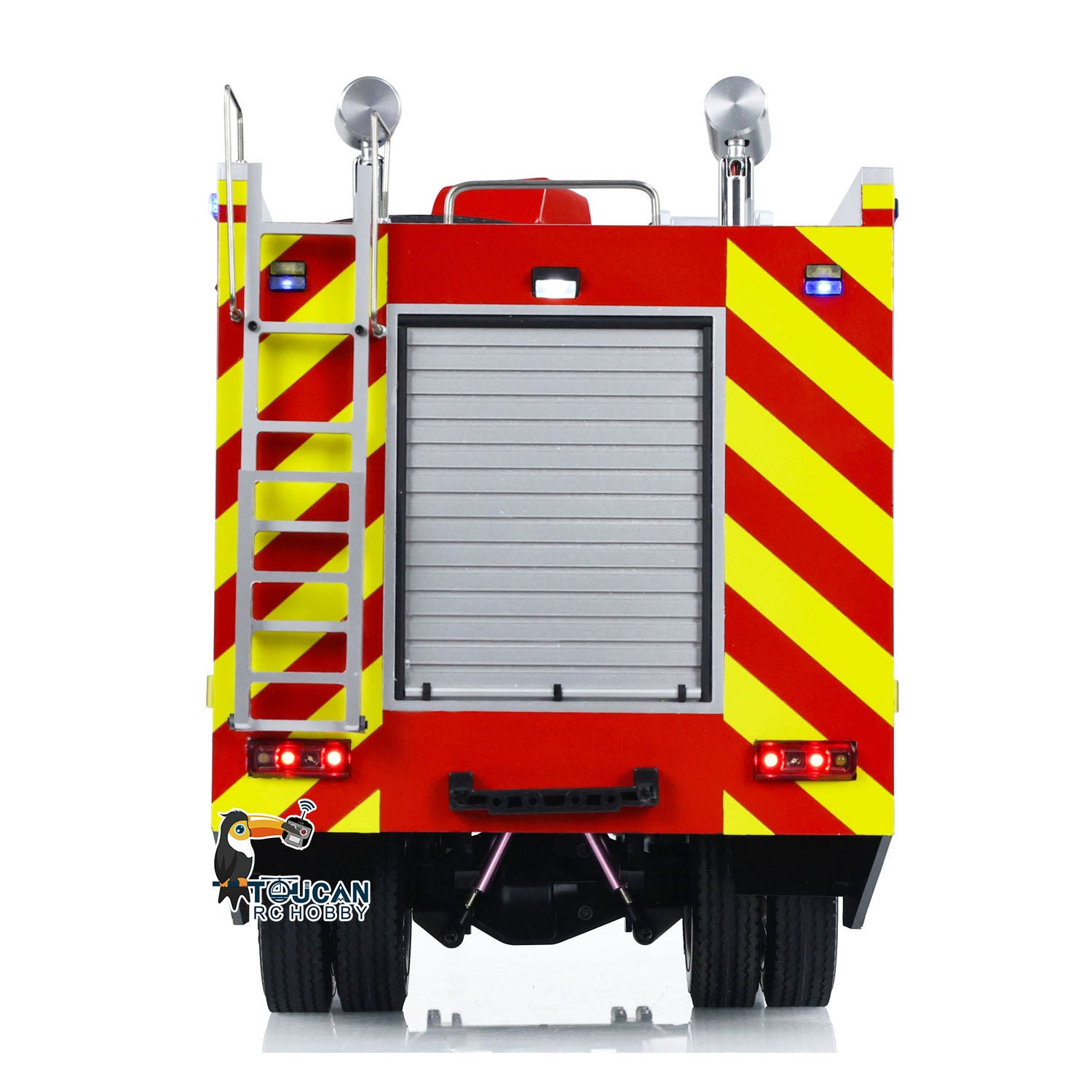 1:14 Scale 4x2 RC Fire Fighting Truck with 2-Speed Transmission, Sound & Light System - Ready-to-Run Remote Control Fire Engine for Kids & Adults - Perfect for Emergency Rescue Play, STEM Learning, and Collector Display