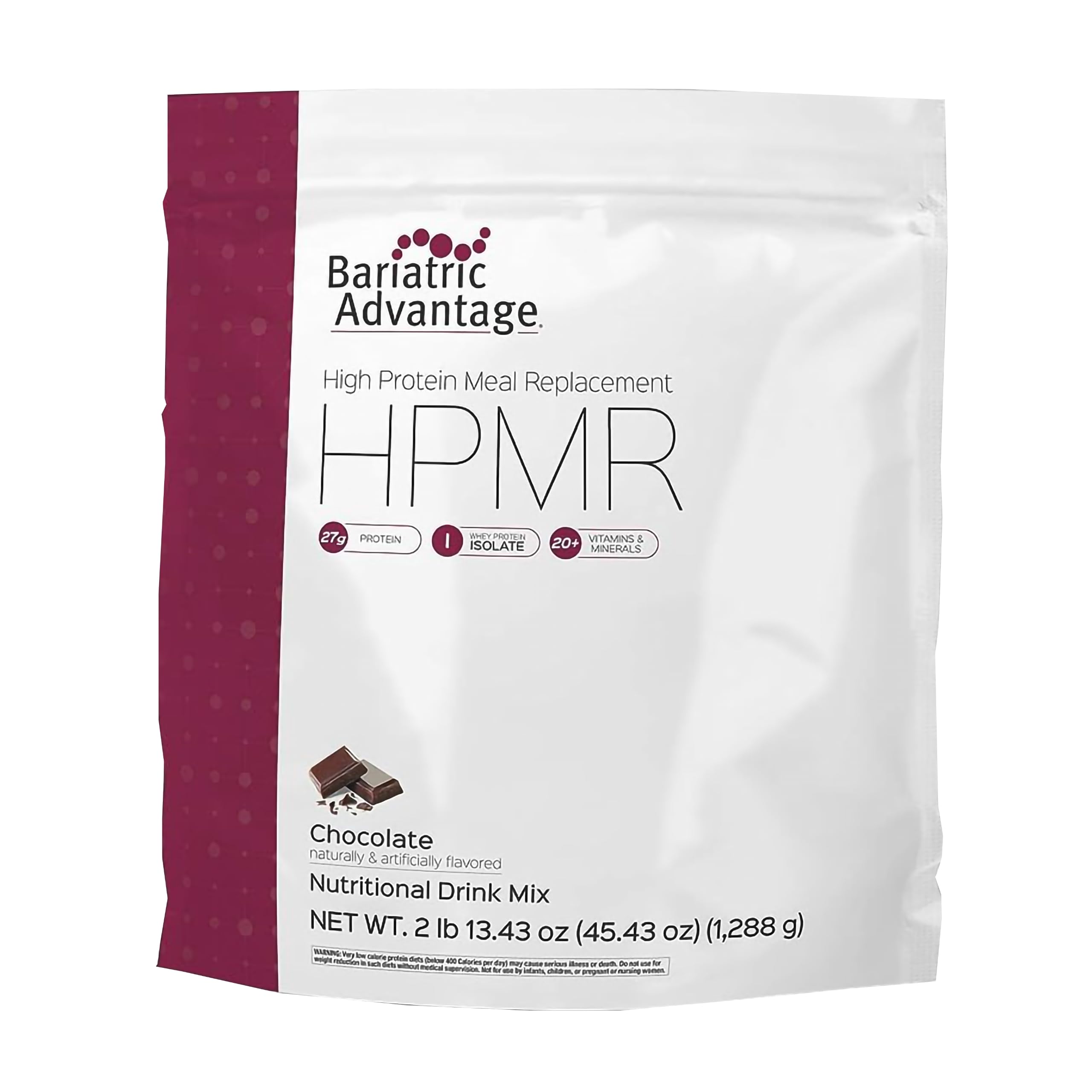 Bariatric Advantage High Protein Meal Replacement Shake - Whey Isolate Protein Powder for Weight Loss Surgery Patients (Gastric Bypass & Sleeve Gastrectomy) - 27g Protein, Lactose Free, Chocolate Flavor - 28 Servings - Post-Surgery Nutrition & Healthy Meal Replacement