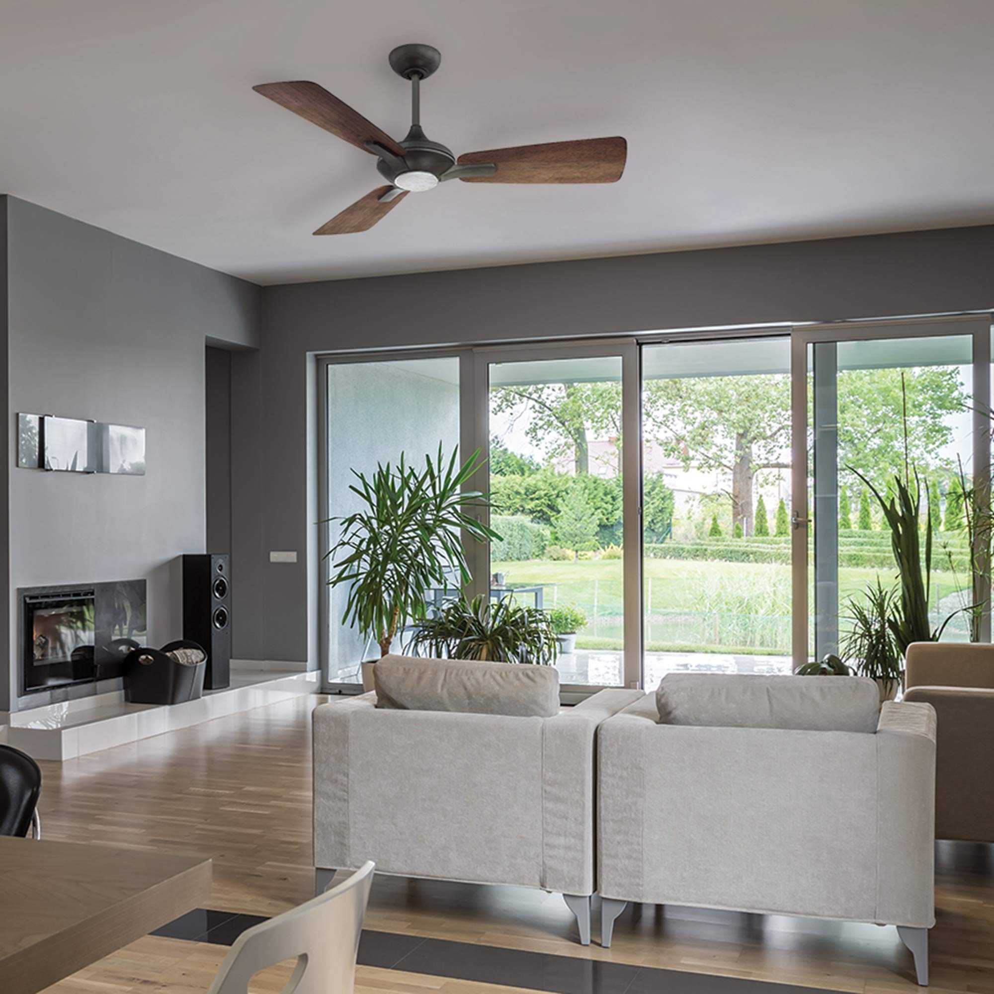 Mykonos 52-Inch Smart Ceiling Fan with LED Light Kit, Remote Control, and Alexa/Google Assistant Compatibility for Indoor and Outdoor Use – Perfect for Living Rooms, Bedrooms, and Patios