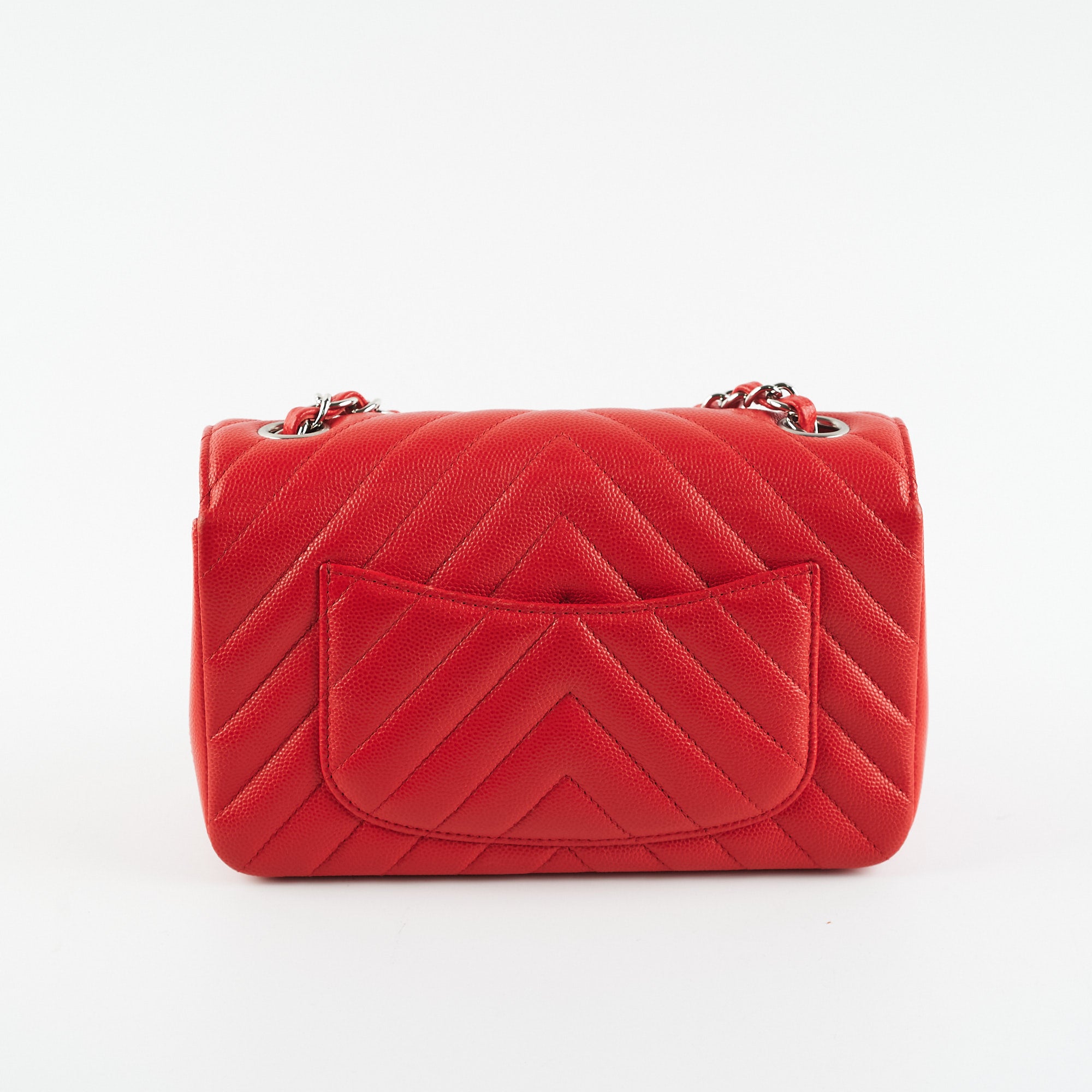 Chanel Mini Rectangular Flap Bag in Caviar Leather - Classic Red Luxury Crossbody Purse for Women | Perfect for Evening Parties, Date Nights & Special Occasions