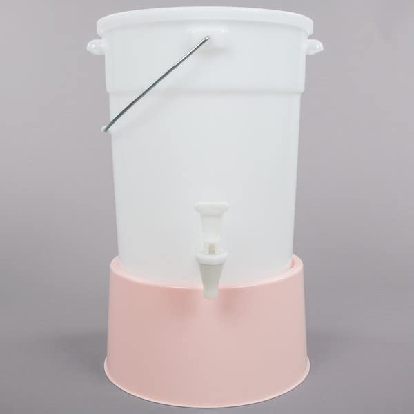 6 Gallon White Beverage Dispenser with Rose Base - Large Drink Dispenser for Parties, Weddings, BBQs - Perfect for Punch, Lemonade, Iced Tea & Snack Storage