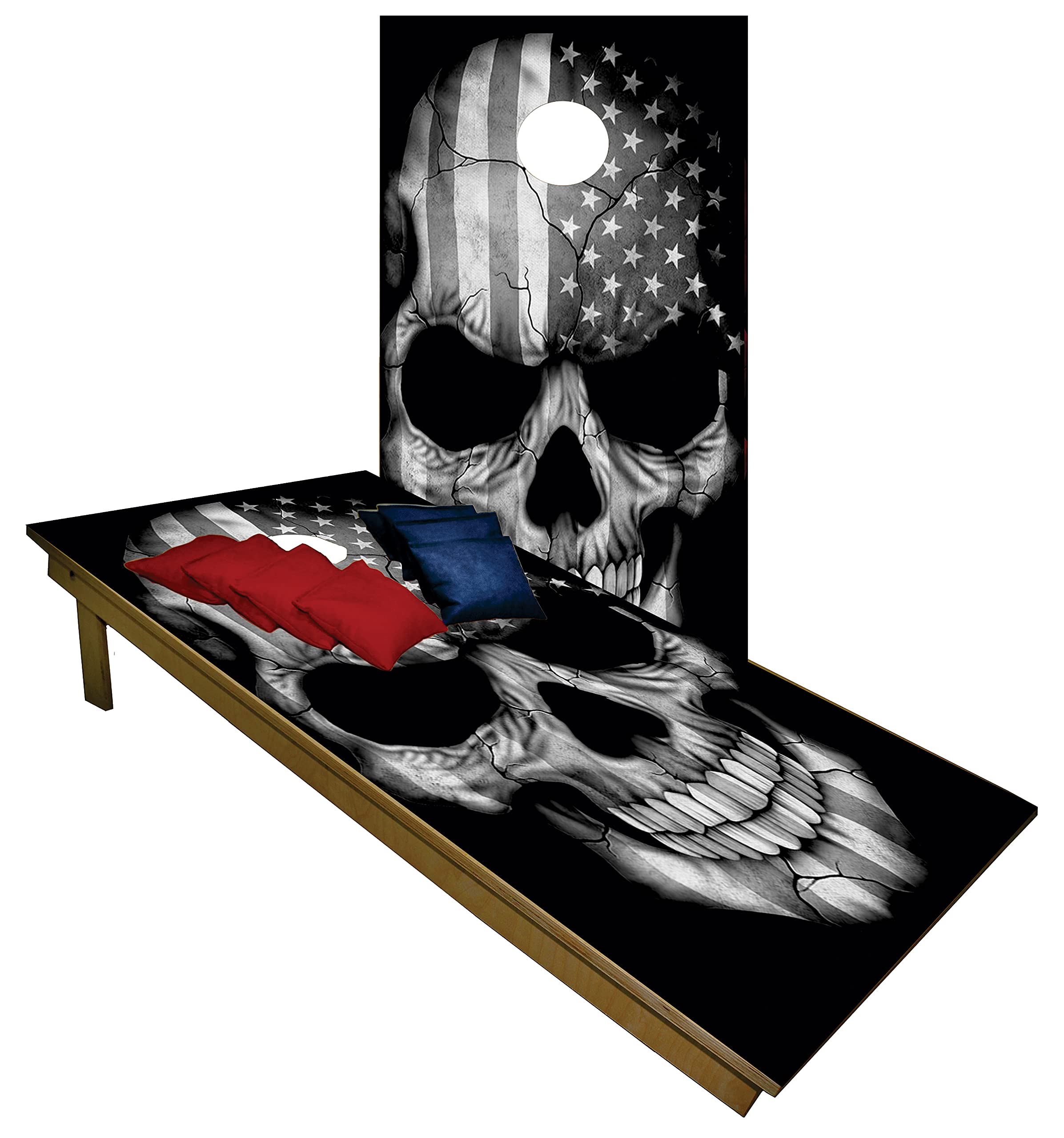 2-in-1 Cornhole & Beer Pong Game Table Set - 8ft Portable Party Game for College, Tailgating, Backyard & Outdoor Events | Includes 4x2ft Cornhole Boards, 8 Bags, 22 Cups, 6 Pong Balls & 2 Racks - Perfect for BBQs, Camping & Game Nights
