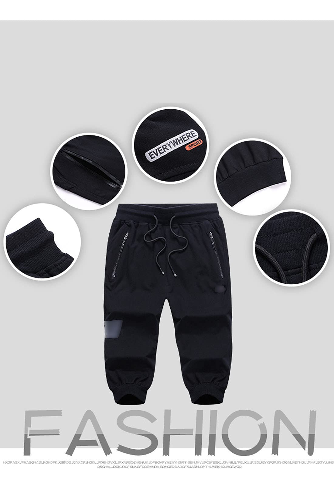 Flygo Men's 3/4 Length Sweat Shorts - Cotton Workout & Running Jogger Pants for Bodybuilding, Gym, and Casual Wear | Below Knee Capri Style for Men's Active Lifestyle