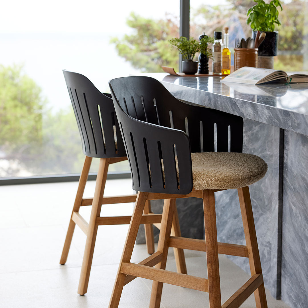 Premium Wood Base Counter Chair - Stylish & Comfortable Bar Stool for Kitchen Island, Breakfast Nook & Home Bar
