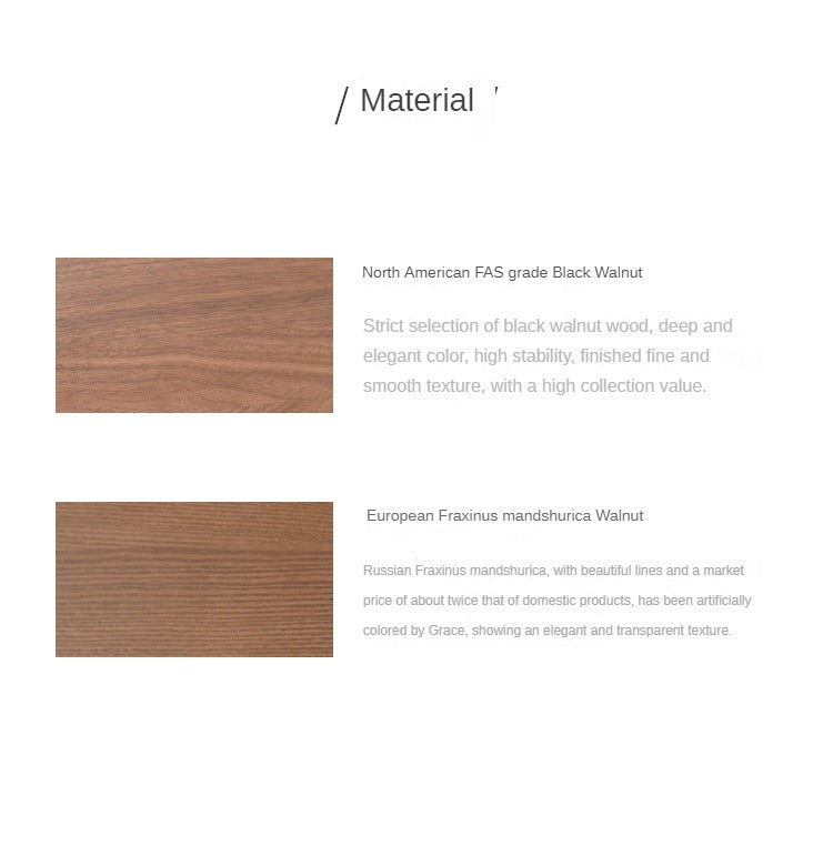 Solid Black Walnut & Ash Wood Low Coffee Table - Modern Minimalist Small Side Table for Living Room, Bedroom, or Office