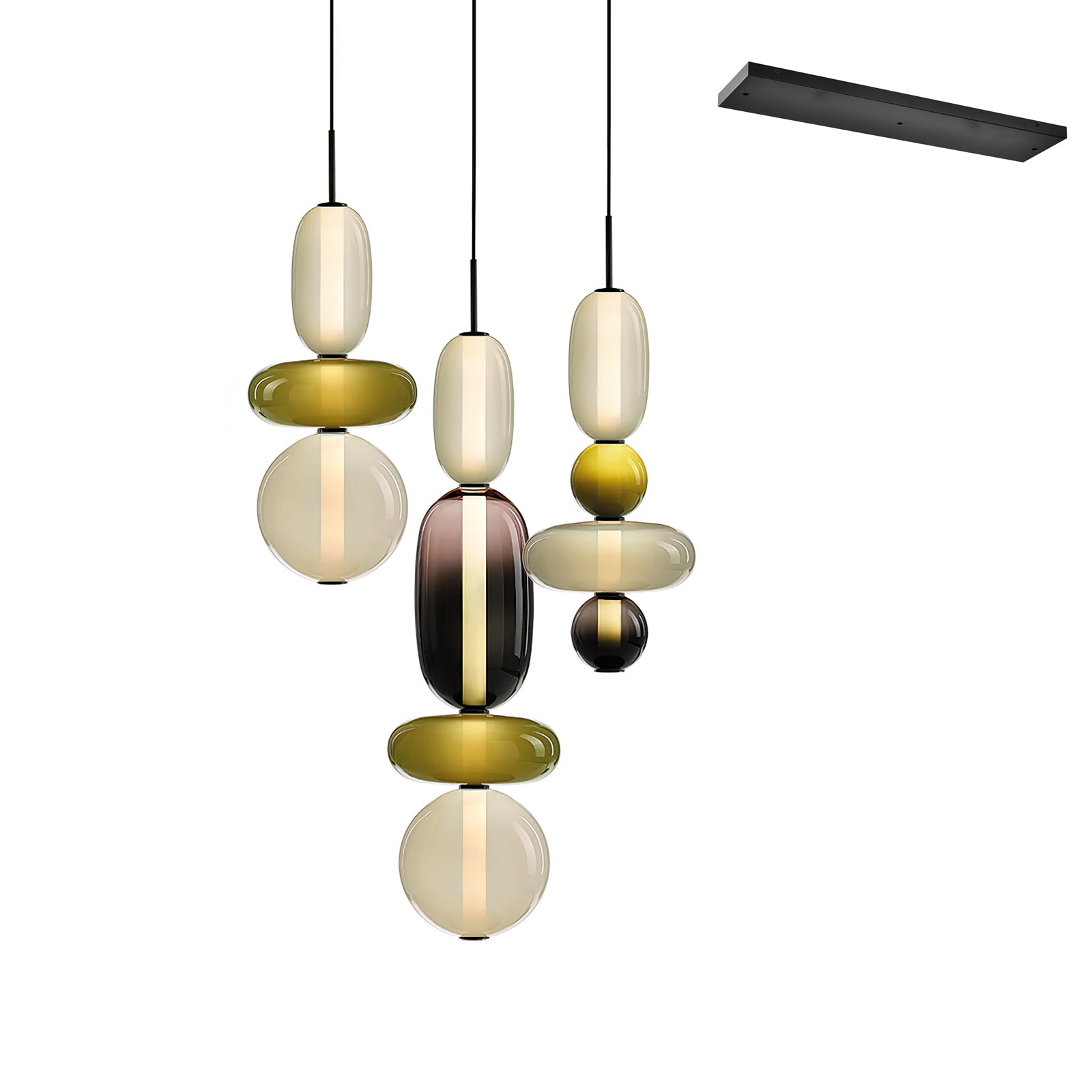 Stylish Candied Glass Pendant Light Set - Modern Hanging Fixture for Dining Room, Kitchen Island & Bedroom Decor