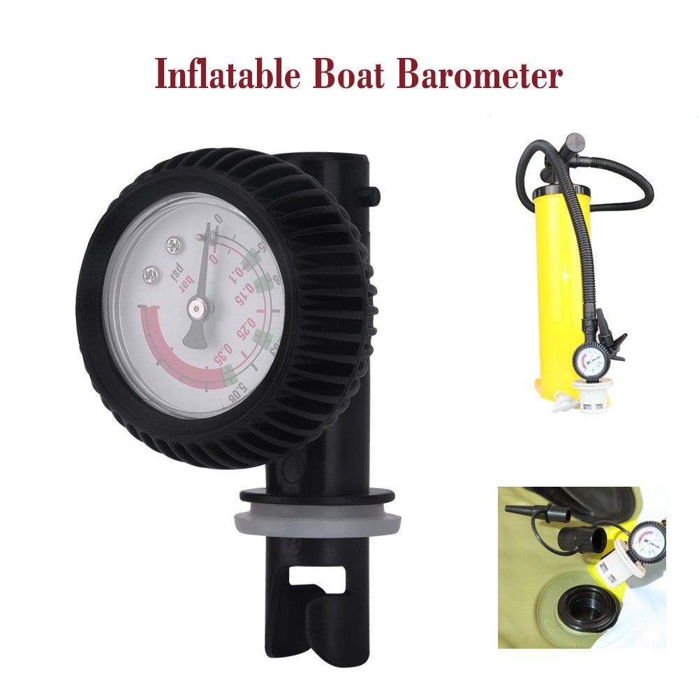 **Inflatable Boat Air Pressure Gauge - Nylon Kayak & Raft Barometer - Accurate PSI Measurement for Kayak Accessories (Black) - Perfect for Kayaking, Rafting & Water Sports**