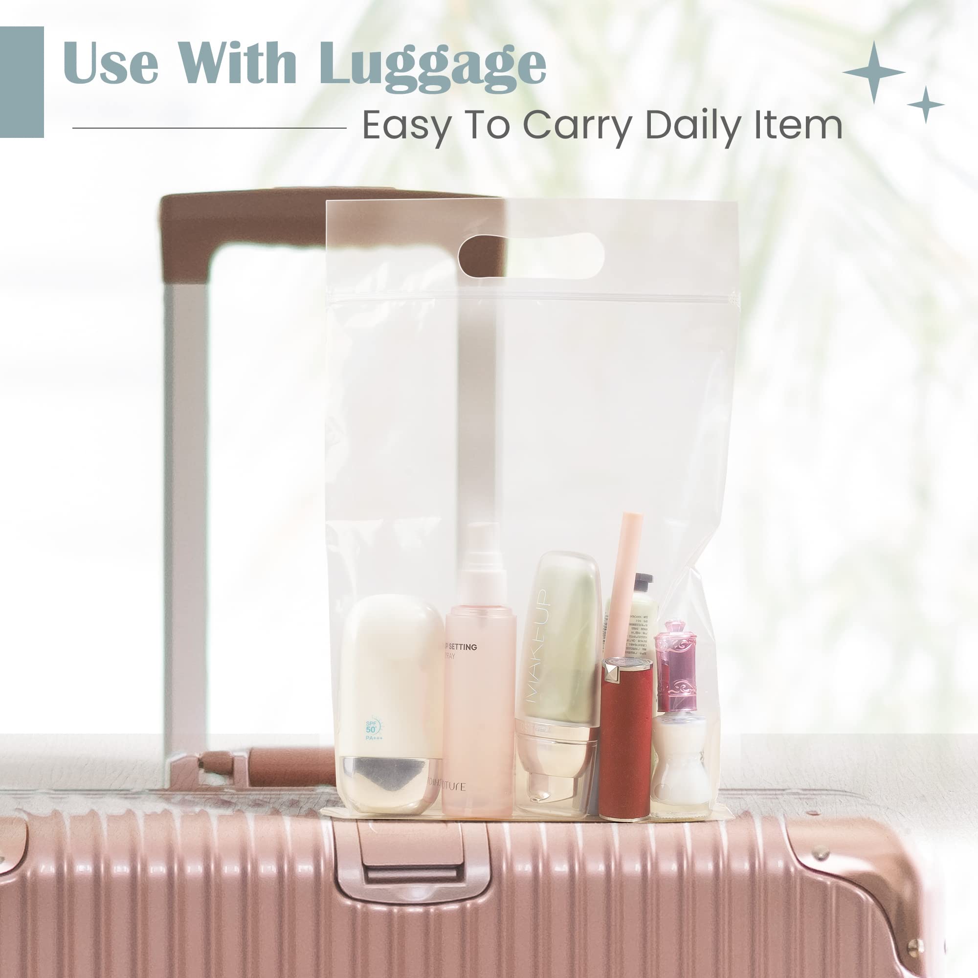 10-Pack Clear Makeup Bags 30x20cm - Transparent Cosmetic Organizer for Travel, Toiletry Storage & Daily Essentials - Waterproof PVC Travel Pouches for Women & Men