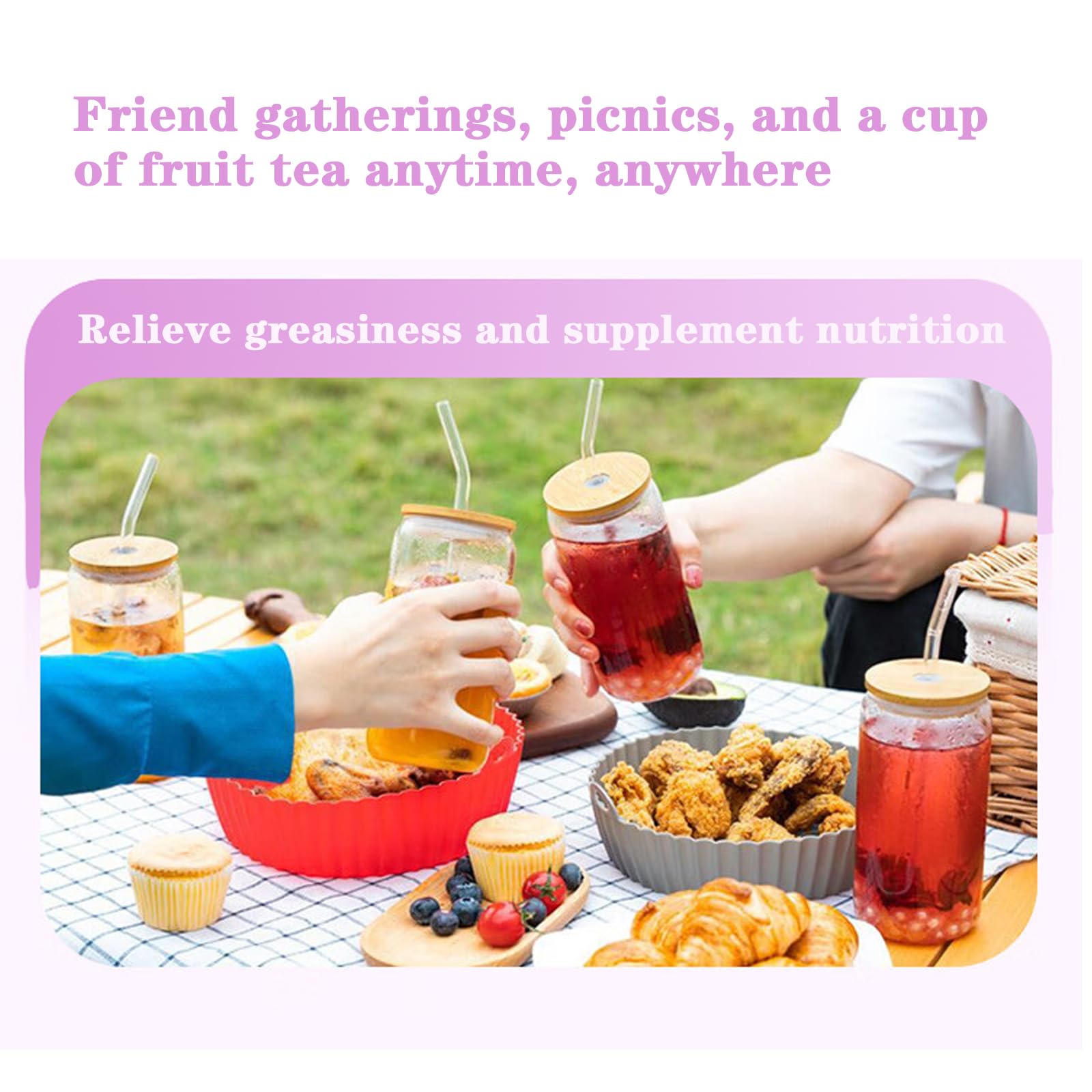 Organic Fruit Tea Bags - Kiwi, Peach, Apple, Jujube, Rose & Hawthorn Herbal Tea | 100% Natural Dried Fruits | No Additives | 240g/8.5oz (24 Bags) | Perfect for Relaxation, Detox & Afternoon Tea Time