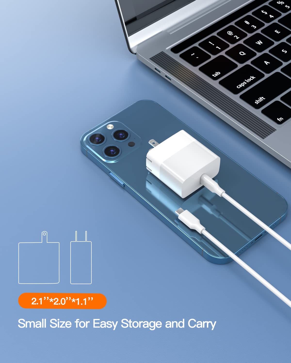 30W USB C Fast Charger for MacBook Air & iPad Air 4 - PD 3.0 Quick Charge with 6ft USB C to C Cable | Perfect for Home, Office & Travel Charging