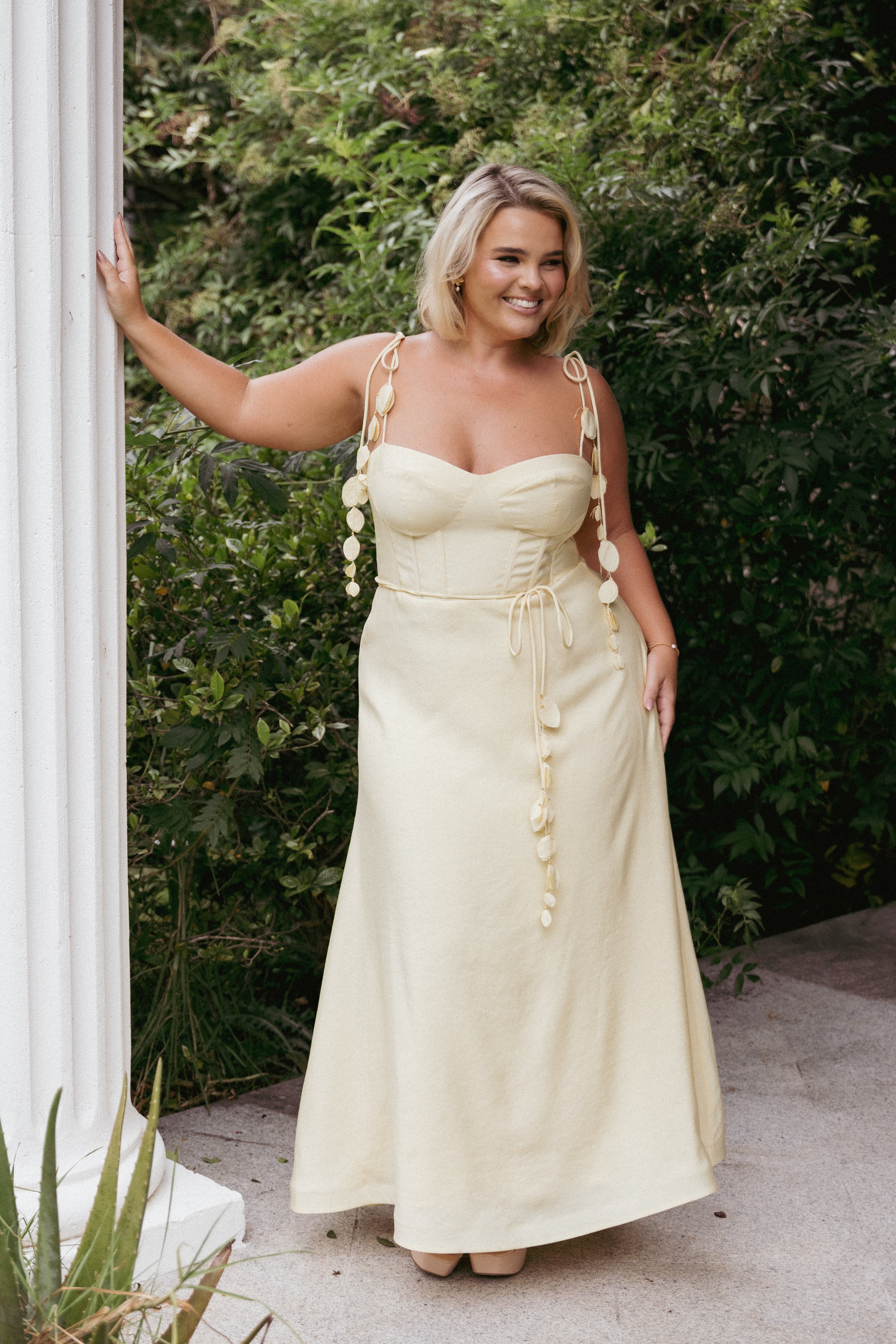 Della Midi Dress for Women - Flowy Summer Yellow Sundress with Pockets | Perfect for Beach, Vacation & Casual Outings
