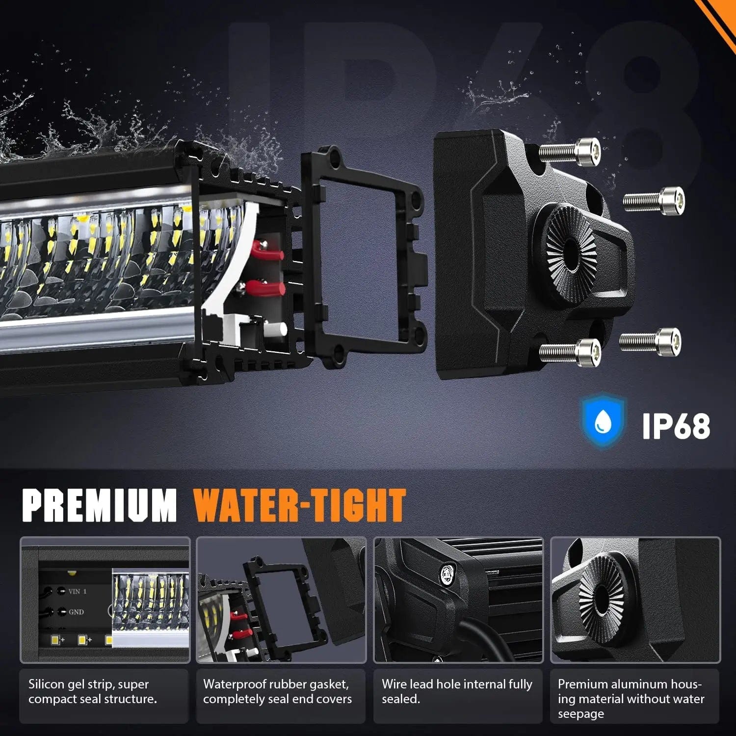 30 Inch 120W 13000LM Slim LED Light Bar - Anti Glare DRL Spot Flood Combo Beam - 16AWG DT Wire - Perfect for Off-Road Trucks, ATVs, UTVs & Marine Applications