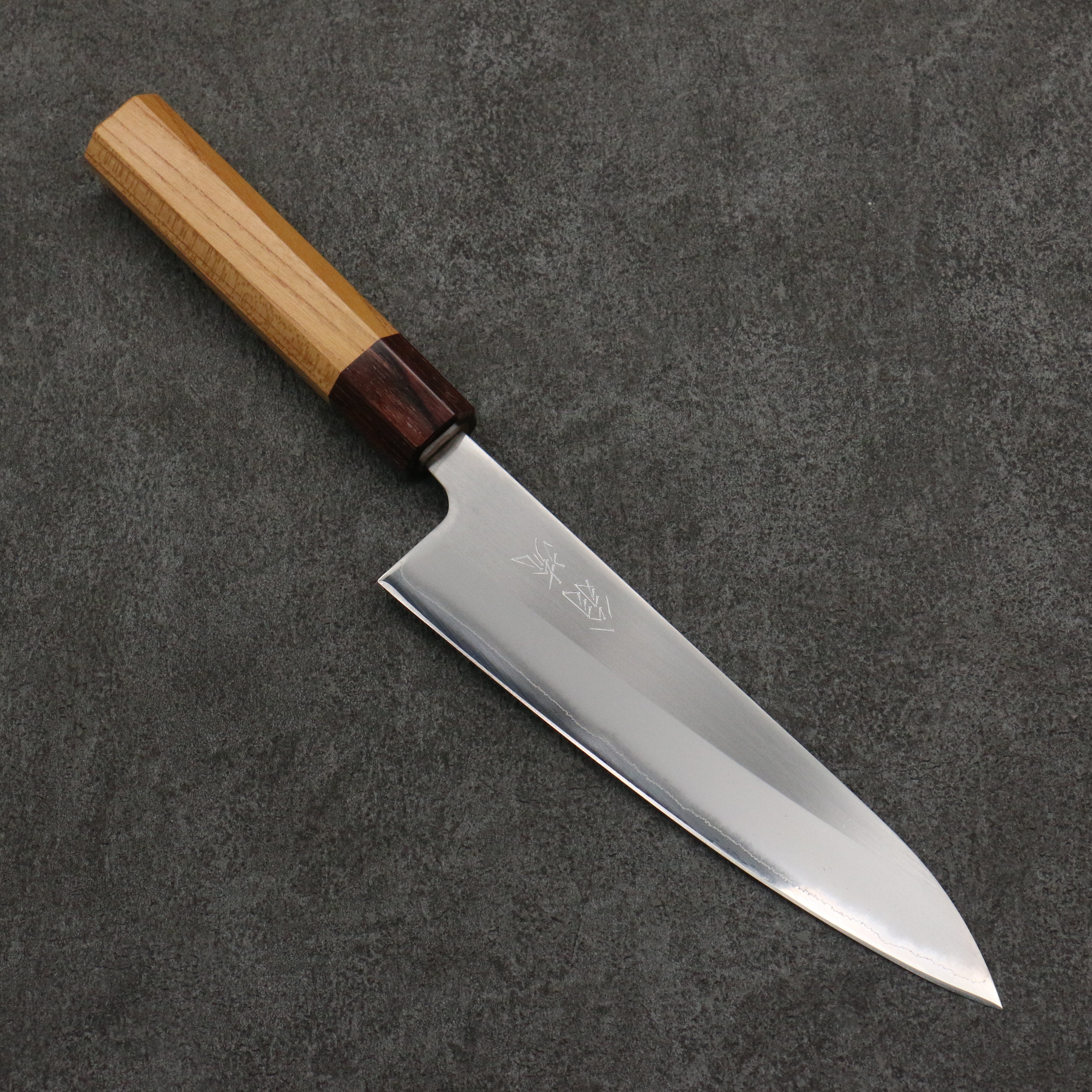 Premium Oul White Steel No.1 Gyuto Japanese Chef Knife 180mm with Keyaki (Japanese Elm) Handle - Perfect for Sushi, Meat Cutting & Professional Kitchen Use