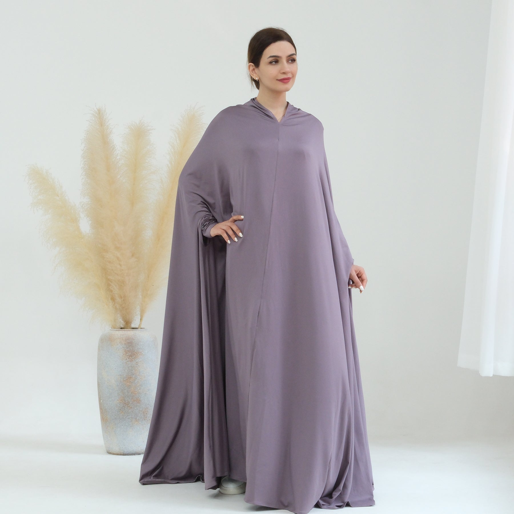 Awra Cape Hijab Combo Dove - Modest Muslim Women's Prayer Shawl & Scarf Set - Perfect for Prayer, Travel, and Everyday Wear
