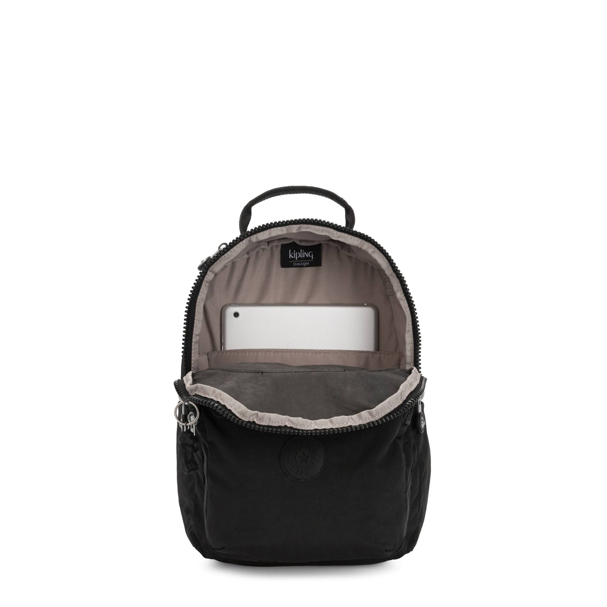 Kipling Seoul Small Tablet Backpack - Lightweight Laptop Bag for Women & Men, Water-Resistant Travel Backpack for Work, School & Commuting (Black Noir)