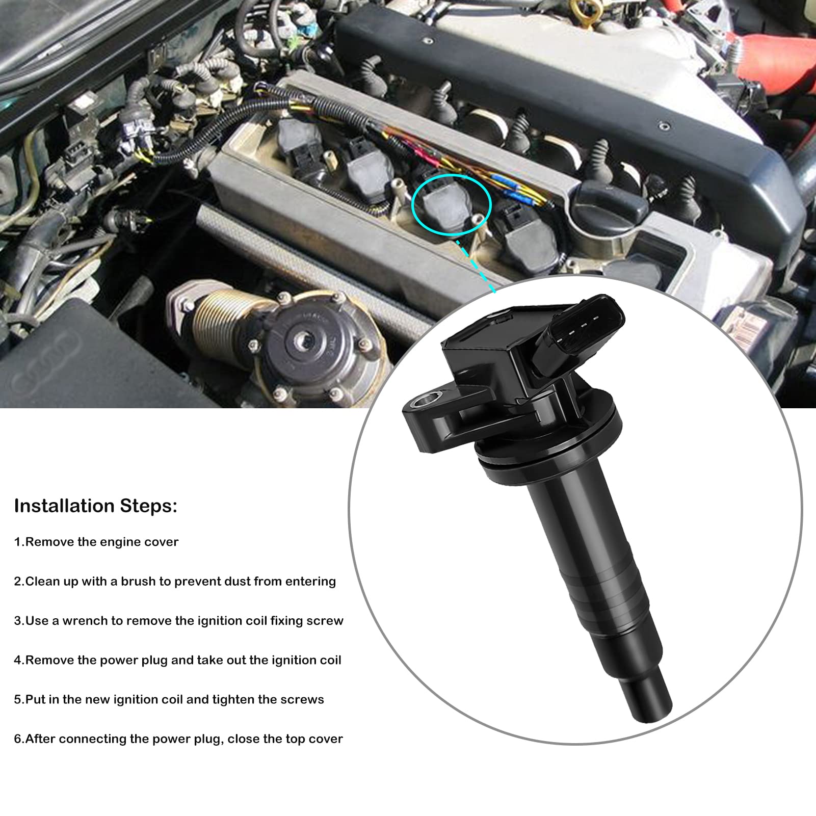 4-Pack Ignition Coil Set Compatible with 1.8L L4 Toyota Corolla/Matrix/Celica, Pontiac Vibe, Chevy Prizm (2000-2008) - Replaces UF247 & C1249 - Perfect for Engine Performance & Smooth Driving