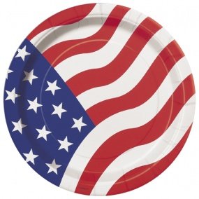 8-Pack Patriotic 7-Inch American Flag Paper Plates for BBQs, Picnics & 4th of July Celebrations | USA-Themed Party Supplies