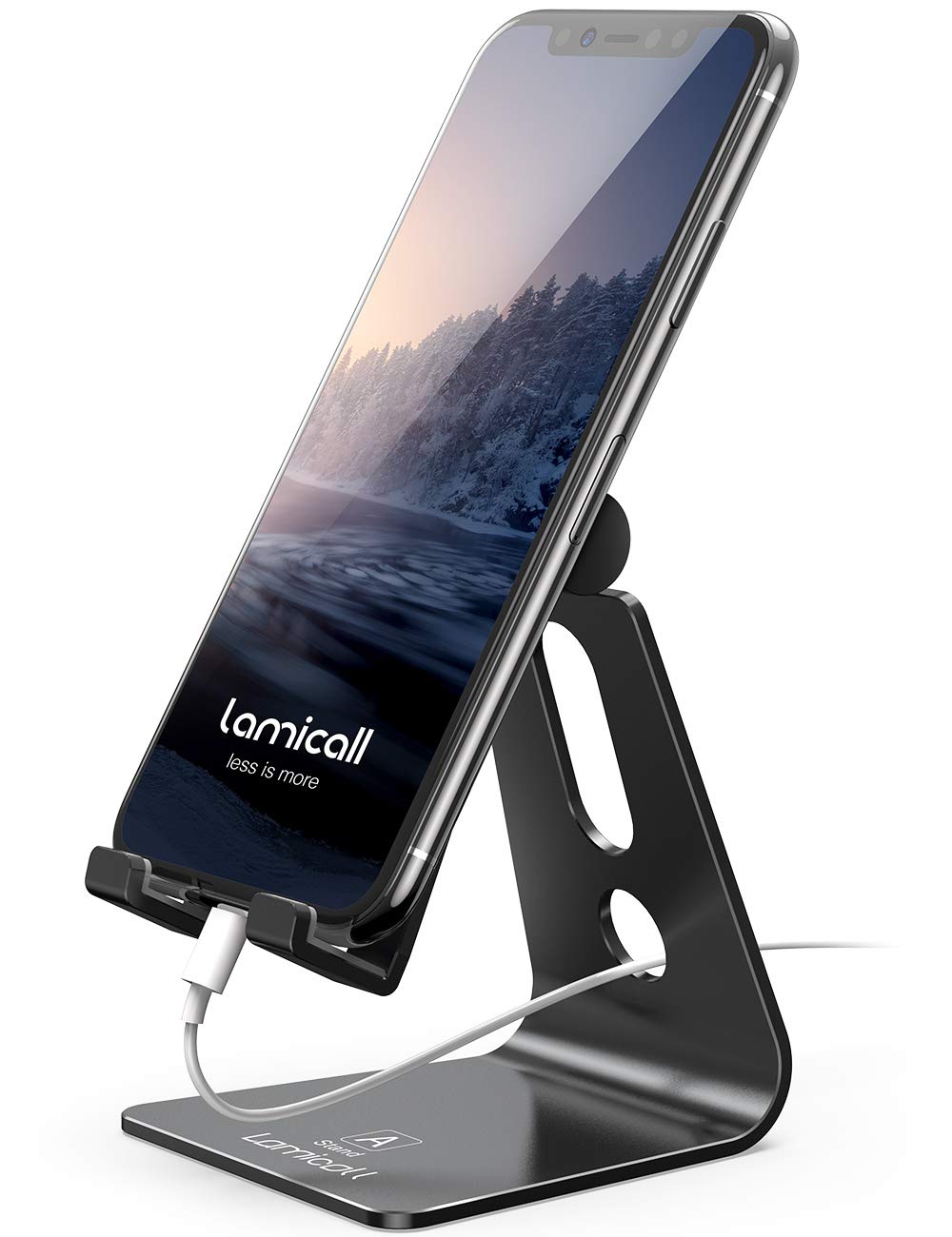 Lamicall Adjustable Aluminum Phone Stand - Anti-Slip Desktop Cell Phone Holder for iPhone & Samsung (4-8