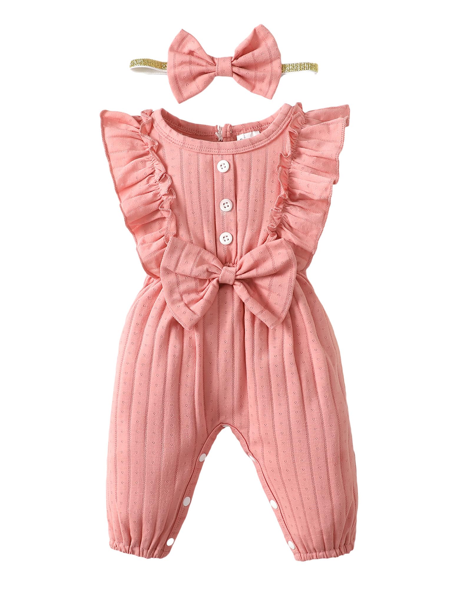 Mioglrie Newborn Baby Girl Clothes - Soft Cotton Short Sleeve Romper Jumpsuit for 0-6 Months | Perfect for Summer Outfits, Photoshoots & Playtime