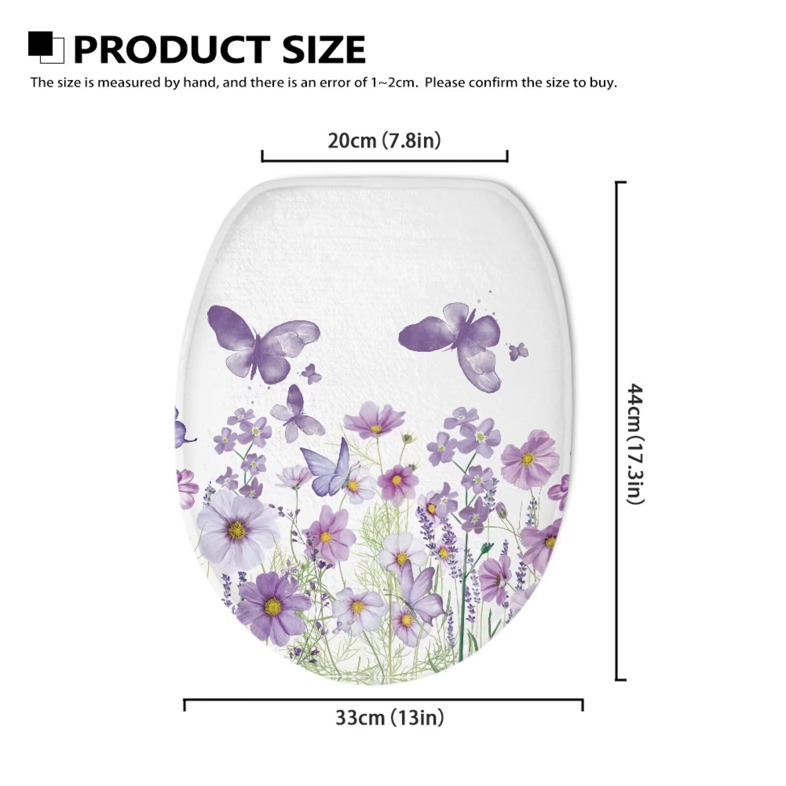 Soft Absorbent Purple Toilet Seat Cover - Aesthetic Elongated Toilet Lid Cover for Bathroom Decor, Fits Most Standard Toilets - Perfect for Home, Hotel & Spa Bathroom Accessories