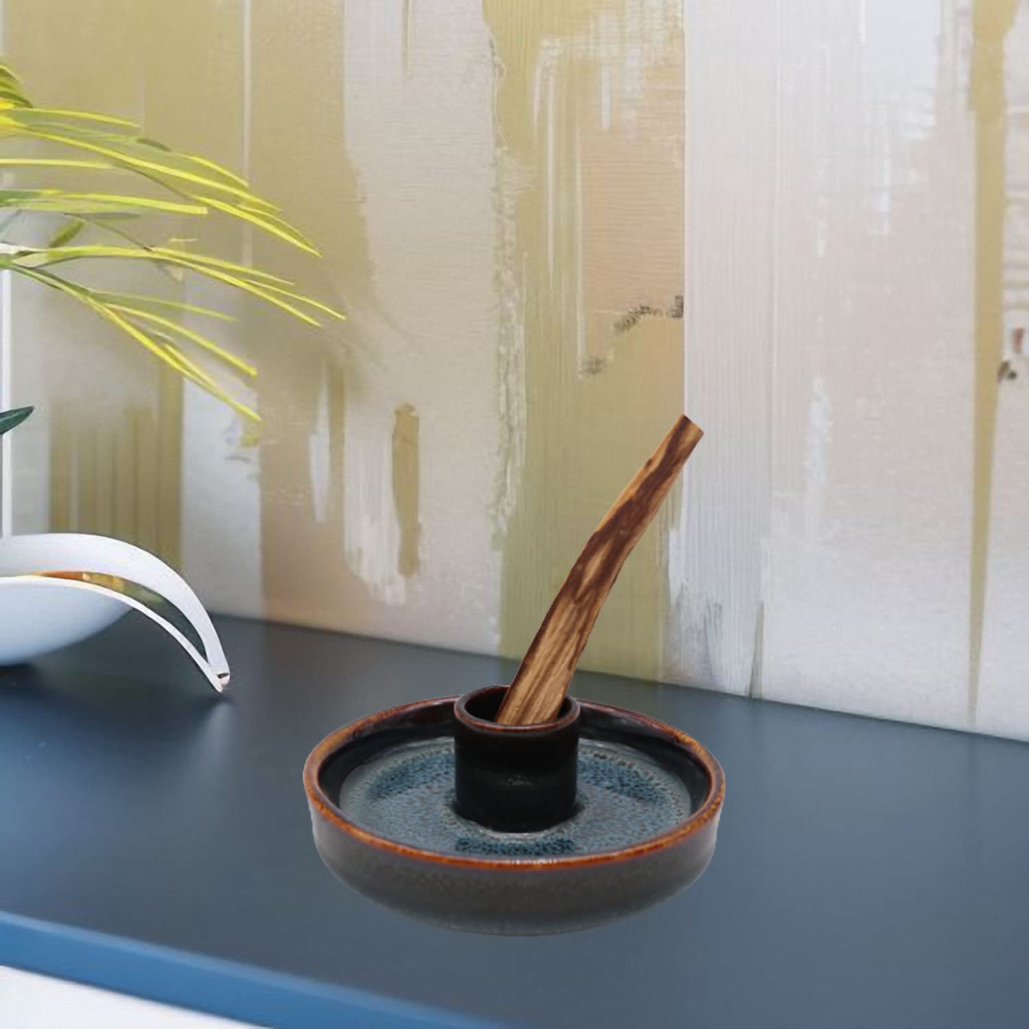 Ceramic Palo Santo Holder for Burning Sticks - Blue Palo Santo Burner & Incense Stick Stand - Perfect for Meditation, Yoga, and Aromatherapy at Home