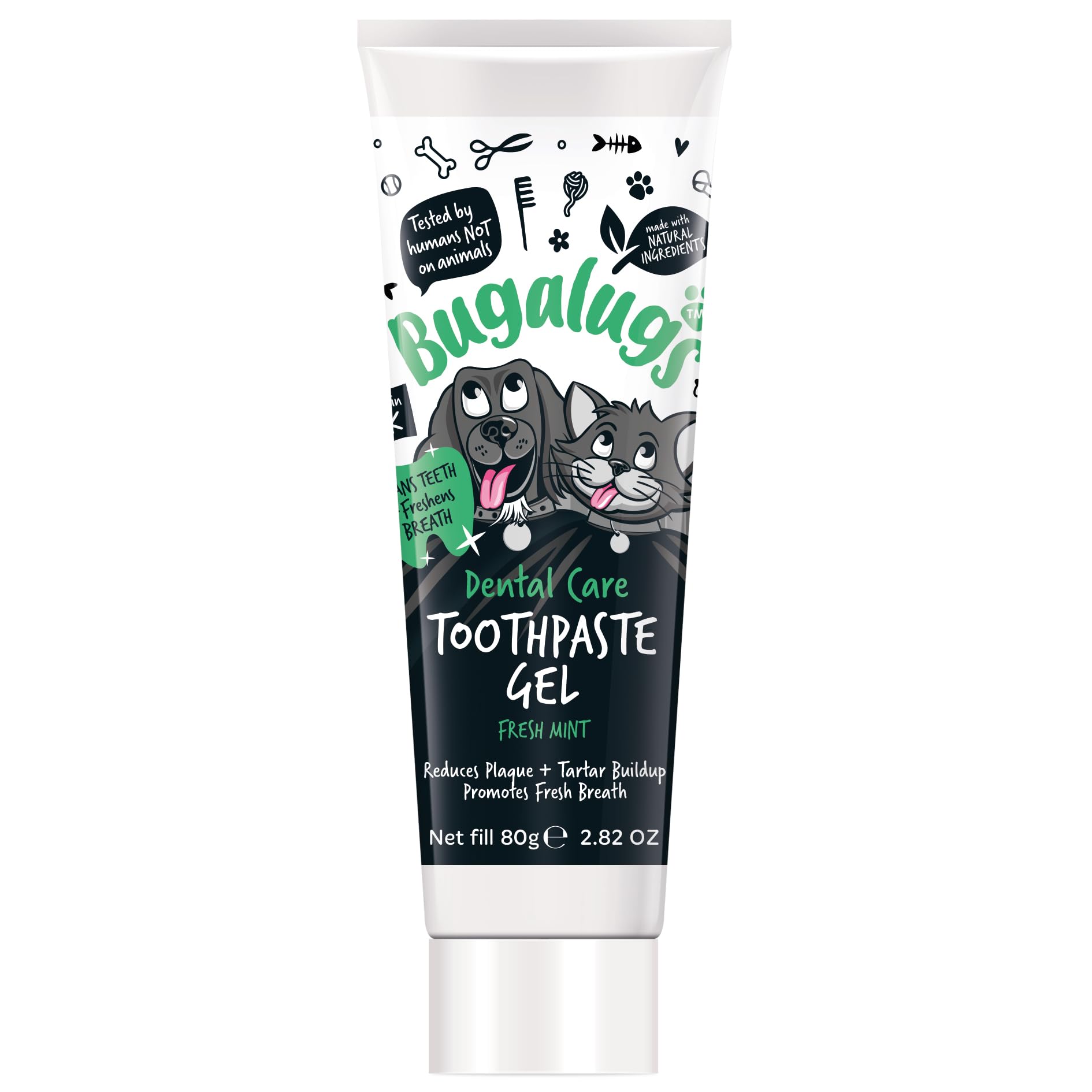 Bugalugs Dog Toothpaste Gel - Mint Flavored Dental Care for Dogs & Cats, Plaque Remover & Breath Freshener | Safe for Daily Use with Bugalugs Toothbrush – Perfect for Home Pet Oral Hygiene Routine