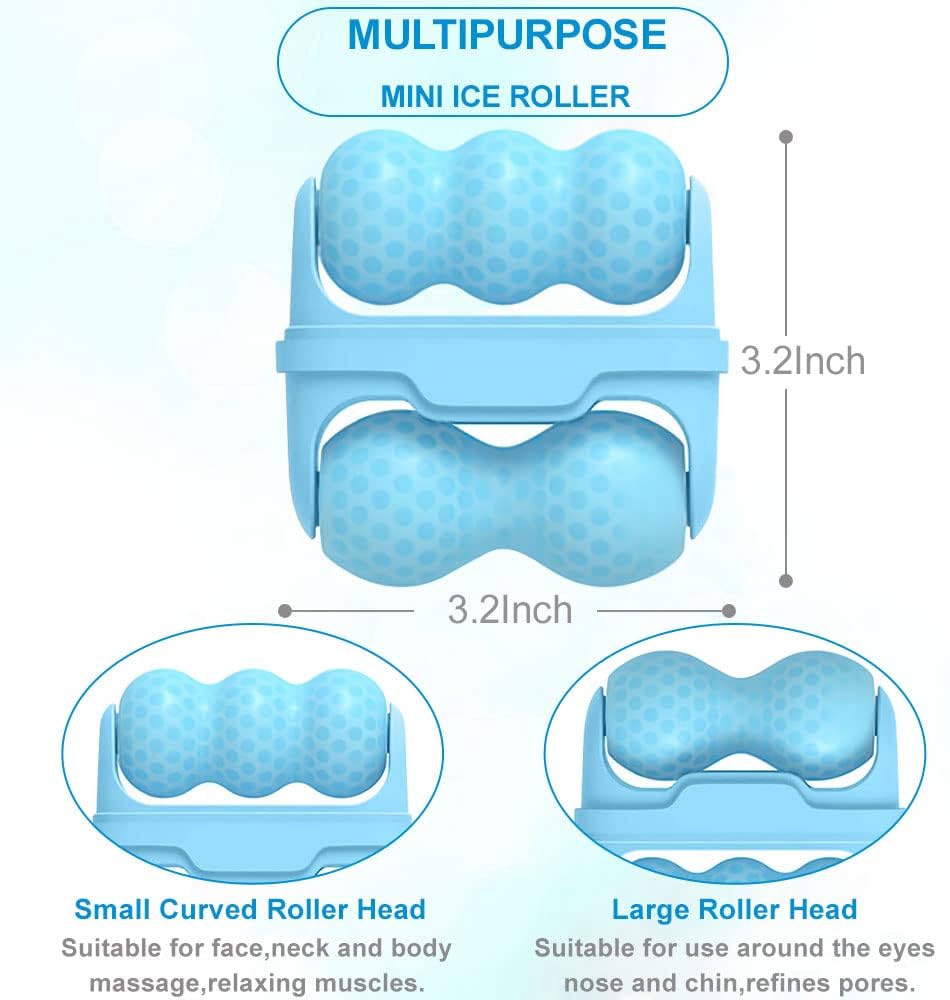 JICOOT 2-in-1 Upgraded Ice Roller for Face, Eyes, Neck & Body – Reduce Puffiness, Acne & Inflammation | Portable & Durable Skincare Tool | Reusable Facial Massager for Glowing Skin | Perfect Gift for Women – Use for Morning Routine, Post-Workout Recovery & Spa Relaxation