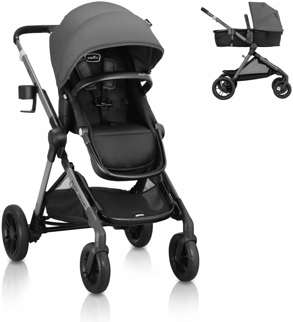 Evenflo Pivot Xpand Modular Stroller - Sabino Gray | Lightweight Travel System with Car Seat Compatibility | Perfect for Newborns, Toddlers & On-the-Go Families
