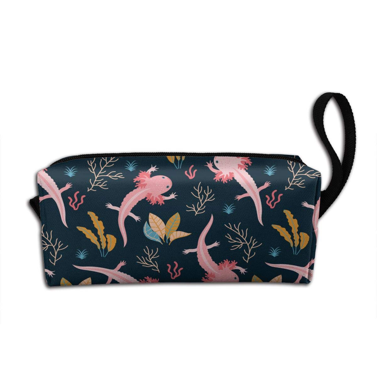 Large Axolotl Makeup Bag - Cute Travel Cosmetic Organizer Case for Women | Perfect for Travel, Gym & Daily Essentials Storage
